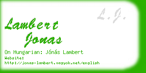 lambert jonas business card